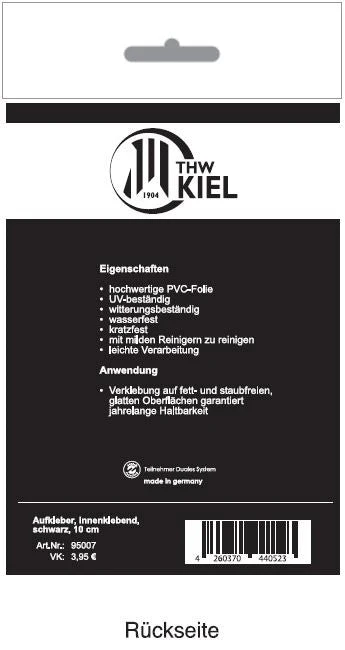Aufkleber THW Kiel Logo innenklebend schwarz - Image 4