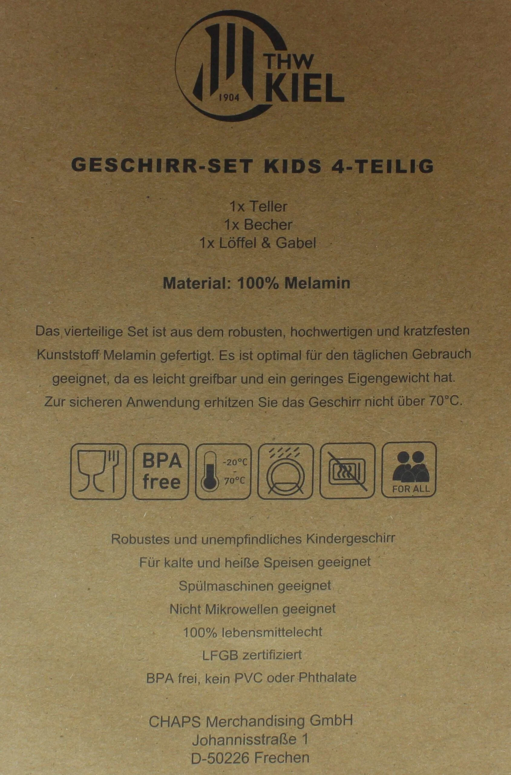 Geschirr-Set Kids 4-teilig weiß-schwarz - Image 3