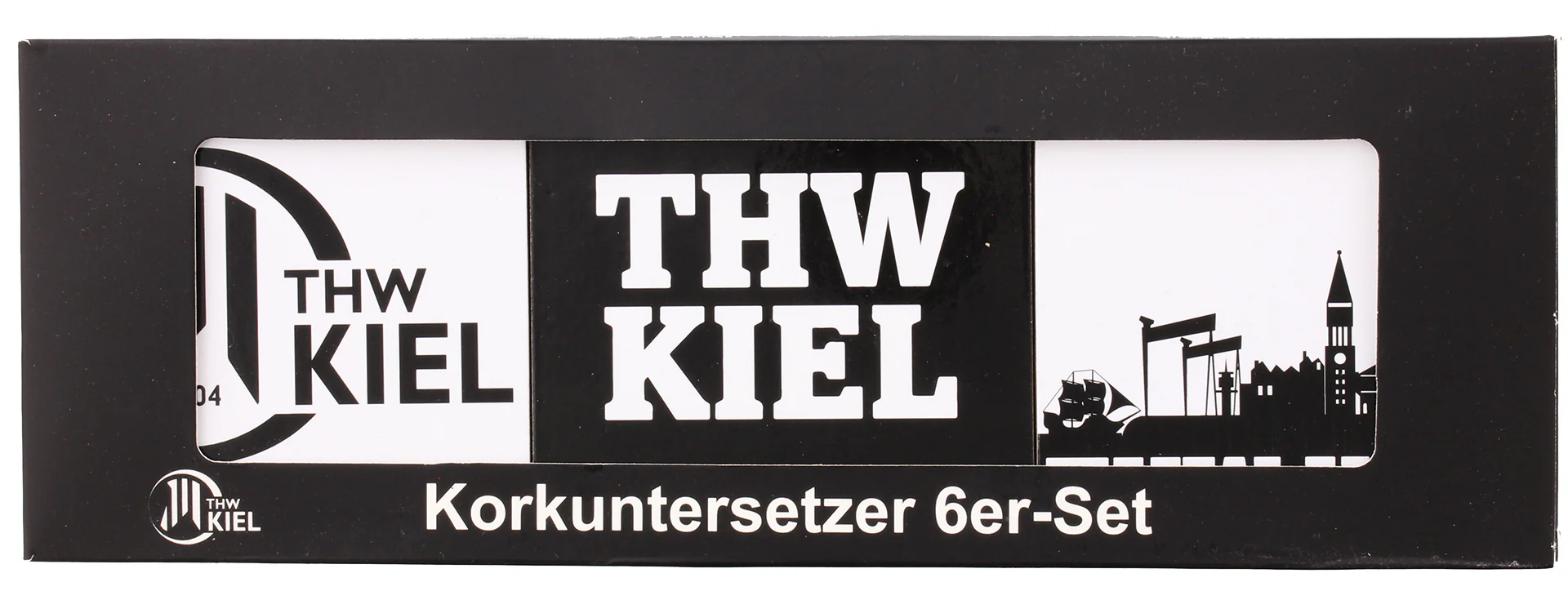 Untersetzer 6er schwarz-weiß
